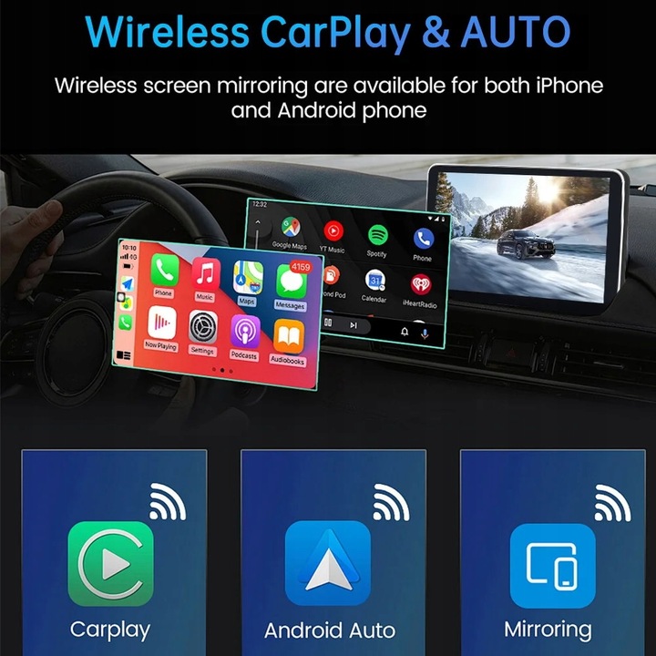 Ekran Monitor Radio Nawigacja Rejestrator 4K Kamera Android Auto CarPlay