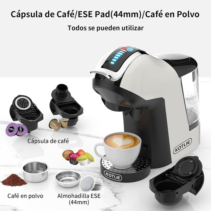 KAPSUŁKOWY EKSPRES DO KAWY KOTLIE EM-308A 1400W BIAŁY