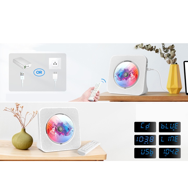 PULPIT ODTWARZACZ CD BLUETOOTH WBUDOWANE GŁOŚNIKI HI-FI + PILOT