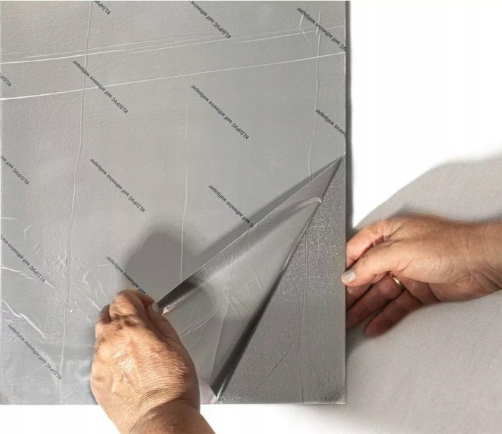 PANEL ŚCIENNY SAMOPRZYLEPNY PŁYTKA PCV CZARNY MARMUR SMUGI 60x30cm POŁYSK