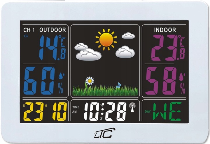 DOKŁADNA STACJA POGODOWA BEZPRZEWODOWY TERMOMETR AUTOMATYCZNA DATA GODZINA