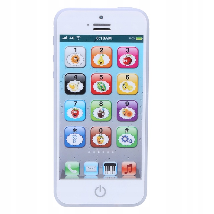 TELEFON ZABAWKOWY SMARTFON EDUKACYJNY BIALY