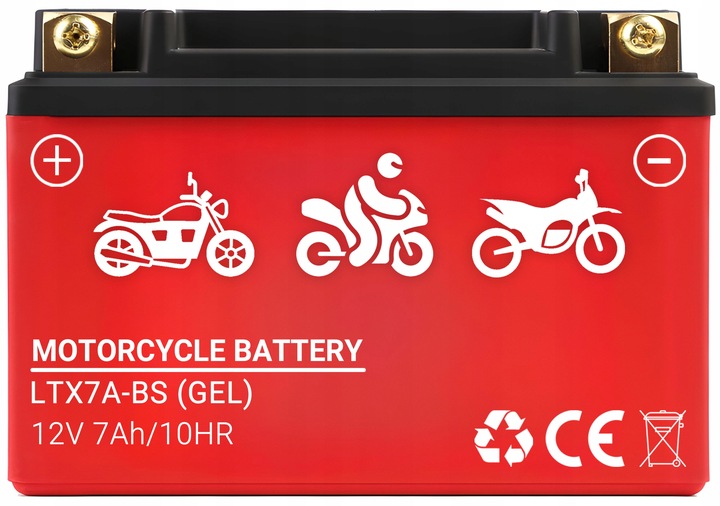 AKUMULATOR ŻELOWY DO SKUTERA MOTOCYKLA QUADA 12V 7AH LEWY+ PRODUKCJA 2024