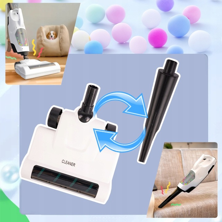 ODKURZACZ PIONOWY DLA DZIECI BEZPRZEWODOWY Z FUNKCJĄ SSANIA Z DŹWIĘKIEM 2w1