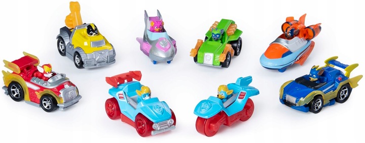 PSI PATROL MIGHTY PUPS ZESTAW 8 POJAZDÓW METALOWYCH TRUE METAL