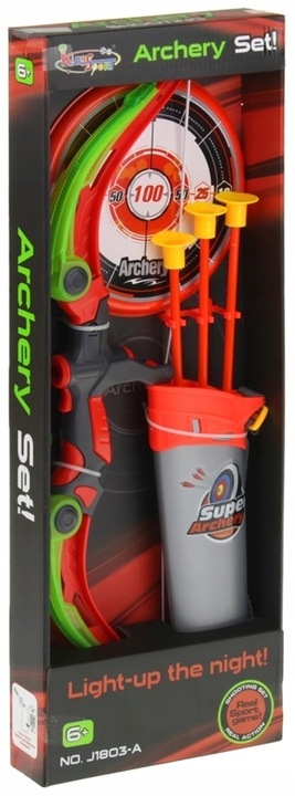 Łuk dla Dzieci Klasyczny Zestaw Łuczniczy Strzelecki Świecący + Strzały