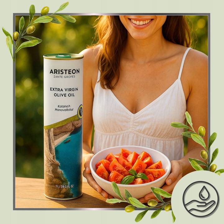 Oliwa z oliwek EXTRA VIRGIN Grecka 1L TŁOCZONA NA ZIMNO ARISTEON 1000 ml