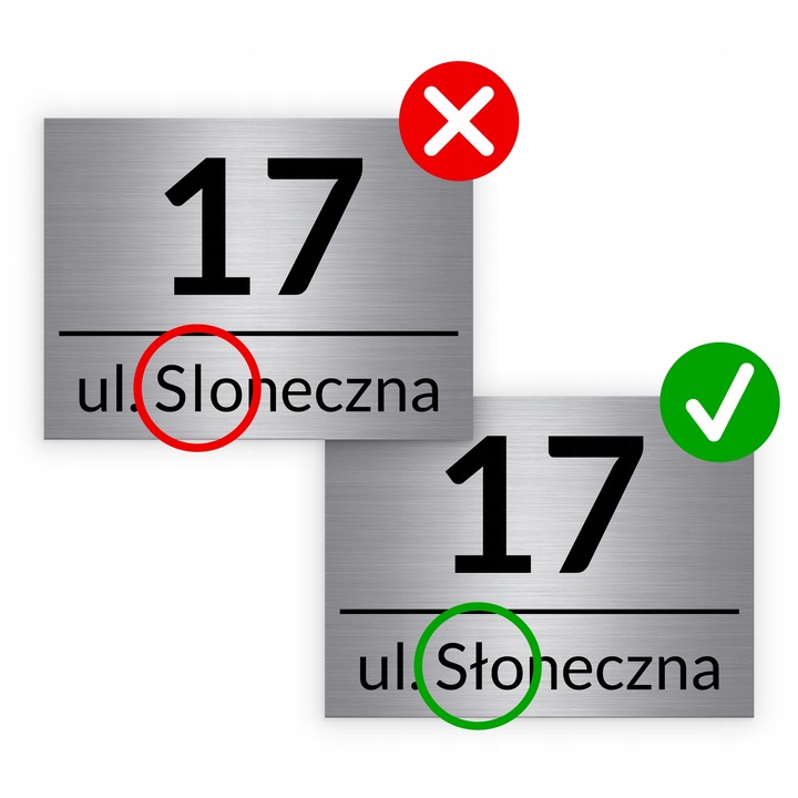 NIERDZEWNY NUMER NA DOM 32x21cm TABLICZKA ADRESOWA Z NUMEREM DOMU ALUMINIUM