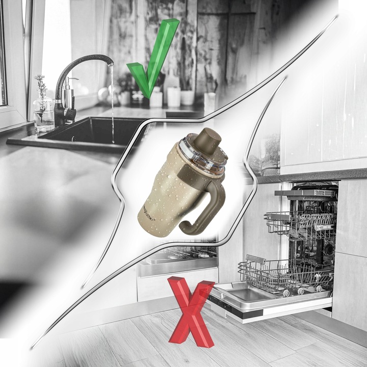 KUBEK TERMICZNY ZE SŁOMKĄ TERMOS Z UCHWYTEM NA KAWĘ HERBATĘ SZCZELNY 800ML