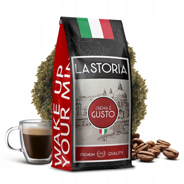KAWA ZIARNISTA LA STORIA CREMA E GUSTO 1kg ŚWIEŻO PALONA - BLUE ORCA COFFEE