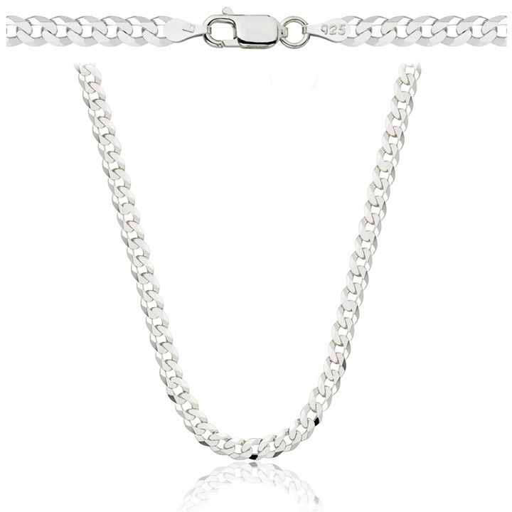 Łańcuszek Srebrny Męski Diamentowany Pancerka 3,80 mm pr 925 Grawer Gratis