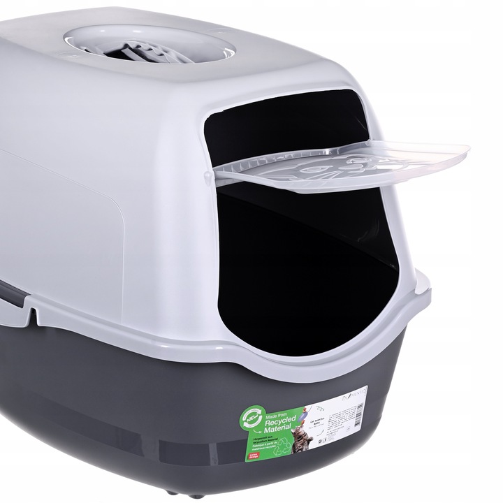 Zamknięta Duża Kuweta dla Kota na żwirek XL z filtrem grafit DIAMENTIQ