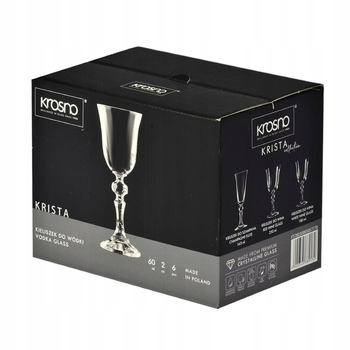 Kieliszki do wódki 6 szt. 50 / 60 ml Krista Krosno