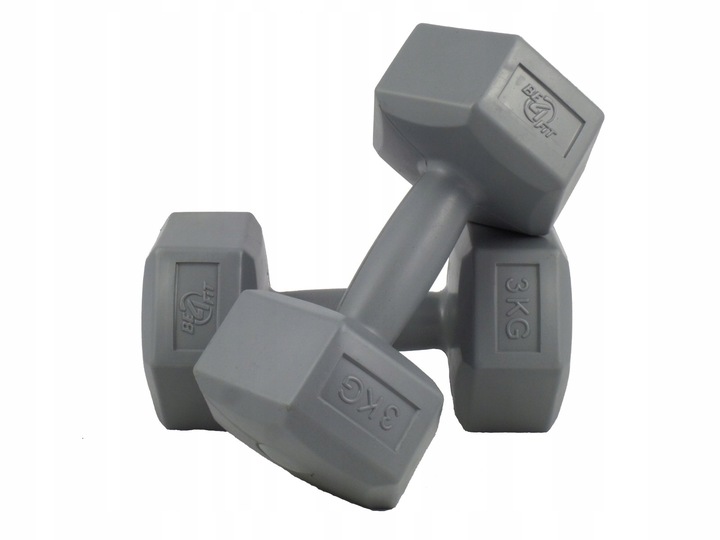 Zestaw Hantli Hantle Bitumiczne Ciężarki do Ćwiczeń Fitness Siłownia 2x 3kg