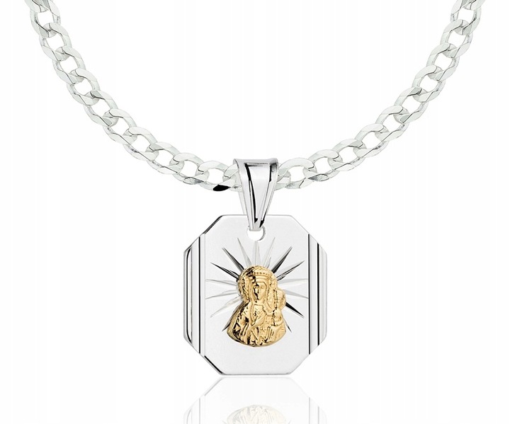 Łańcuszek Srebrny Pancerka 2,30 mm z Medalikiem pr 925 Grawer Gratis