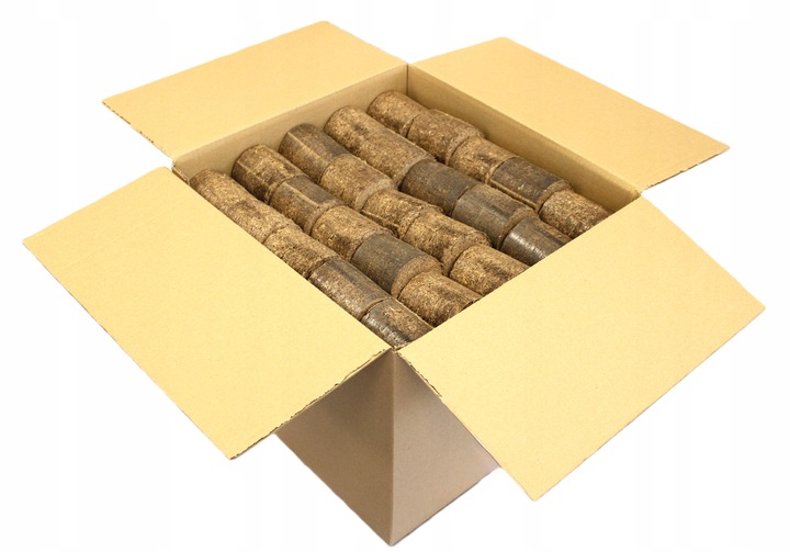 BRYKIET KOMINKOWY W KARTONIE 25 KG walec drzewny mieszany kominek drewno