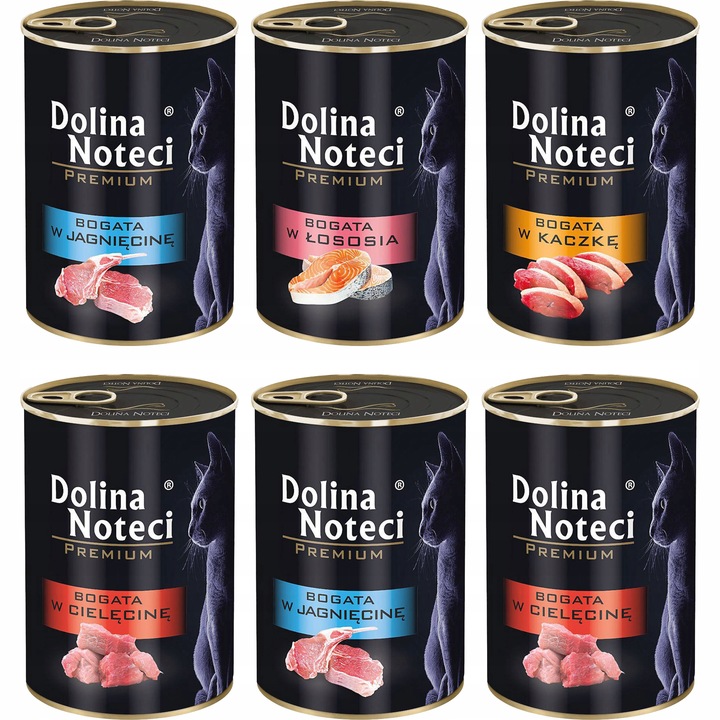 DOLINA NOTECI Premium karma mokra kota Bogata w MIX SMAKÓW bez zbóż 6x 400g