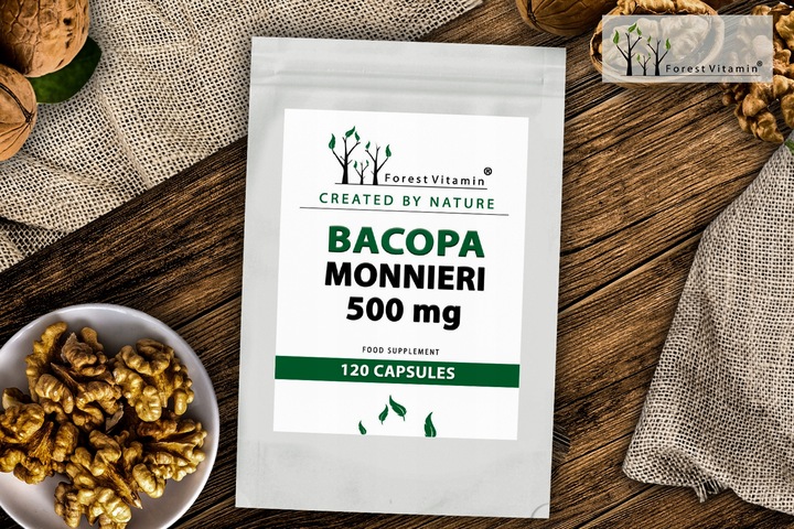 BACOPA MONNIERI BRAHMI 500mg PAMIĘĆ BAKOPA 120 k