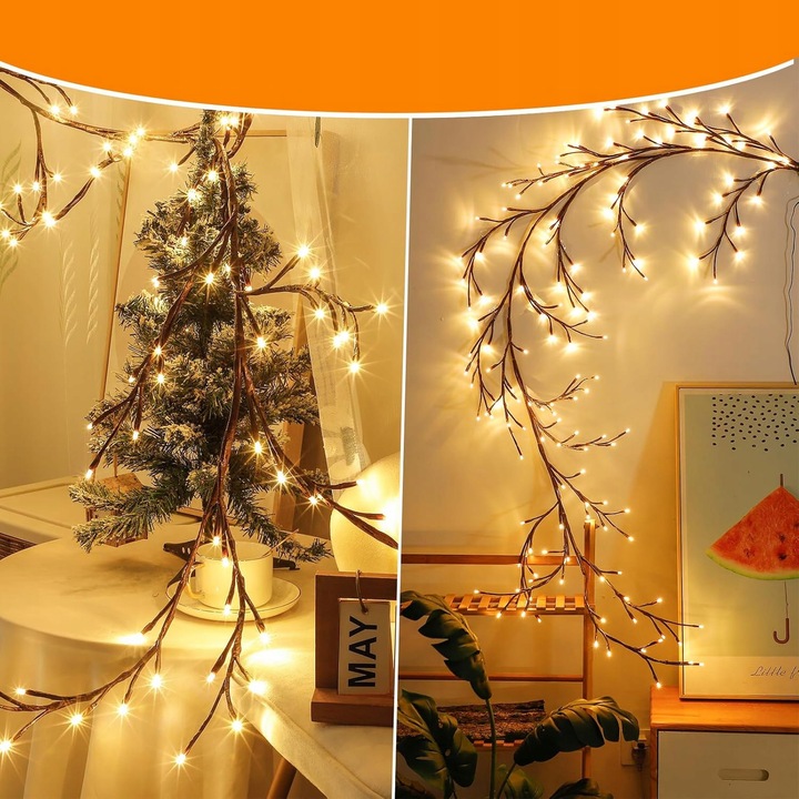 Dekoracja LED W Kształcie Gałęzi, Łańcuch Świetlny Z Gałązkami Wierzby