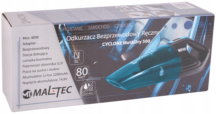 ODKURZACZ RĘCZNY BEZPRZEWODOWY AKUMULATOROWY SAMOCHODOWY CZYŚCI NA MOKRO