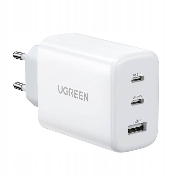 UGREEN ŁADOWARKA SIECIOWA KOSTKA ZASILACZ 2X USB C 1X USB-A QC 3.0 PD 65W