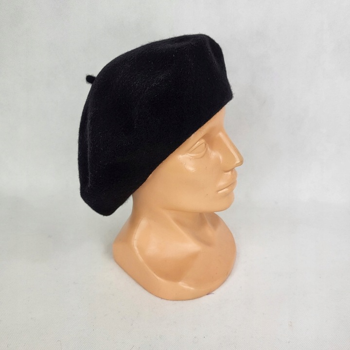 96 Klasyczny BERET FEZKO CZARNY rozm. 11,5 (duży)