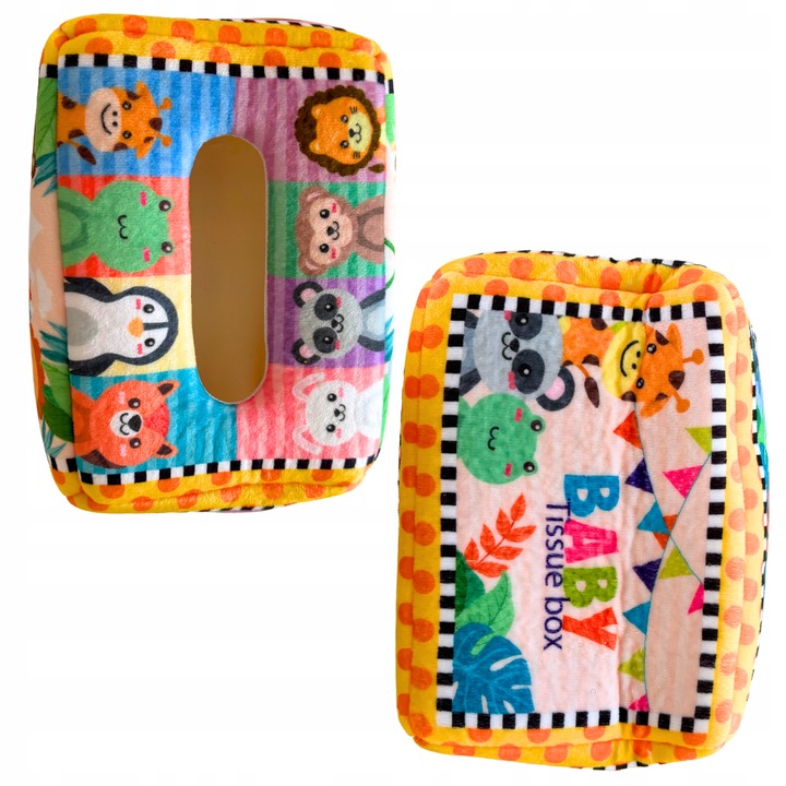 SORTER PUDEŁKO Z CHUSTECZKAMI PLUSZOWE SENSORYCZNE MONTESSORI ZWIERZĄTKA