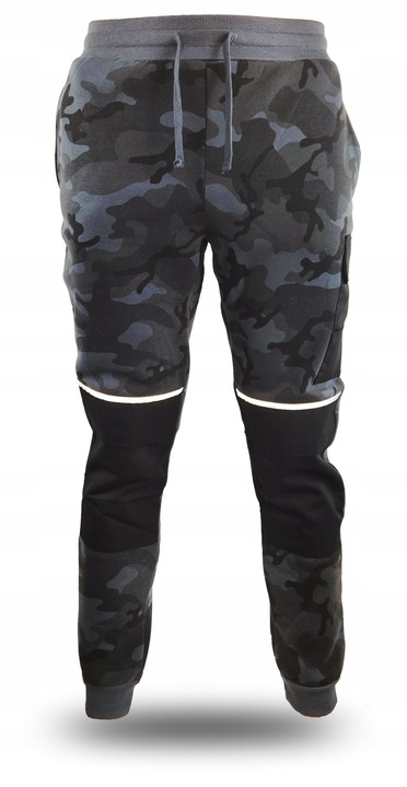 Lekkie Spodnie robocze DRESOWE nakolanniki odblaski DRESY WZMACNIONE bhp