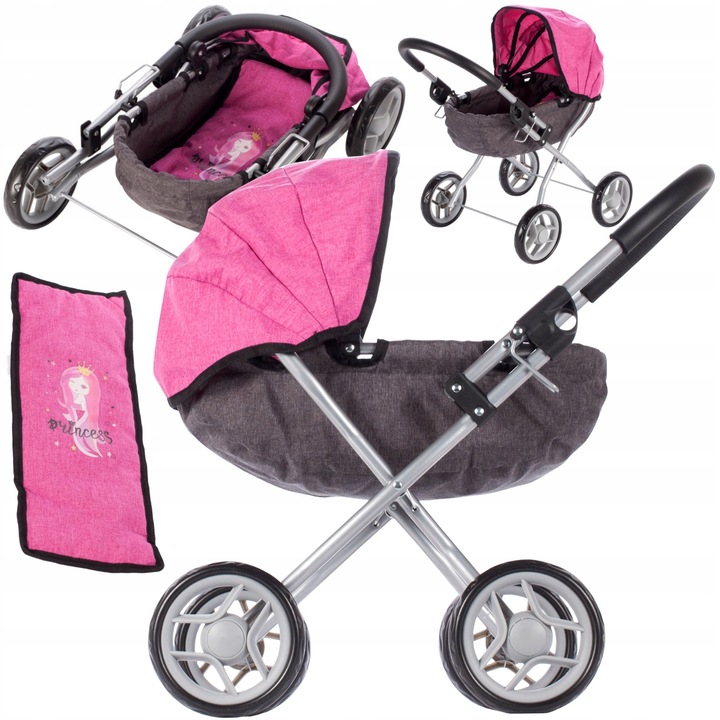 WÓZEK GŁĘBOKI DLA LALEK GONDOLA SKŁADANY I LEKKI PREZENT DLA DZIEWCZYNKI