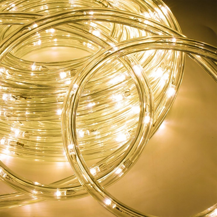 WĄŻ LED ŚWIETLNY 10 METRÓW 100 LED CIEPŁA BARWA TIMER