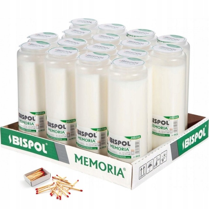 BISPOL Wkłady do zniczy olejowe WO8 192H 16szt