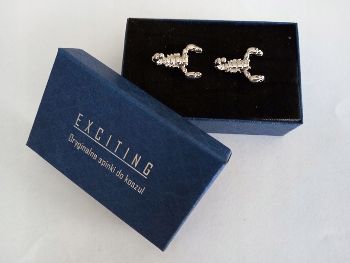 Spinki do mankietów koszuli srebrny Skorpion