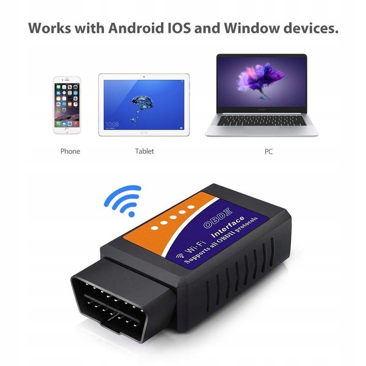 Interfejs diagnostyczny ELM327 WiFi OBD2 iPhone Android Adapter Windows