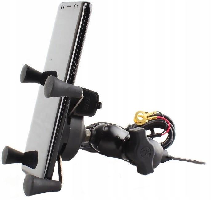 UCHWYT NA TELEFON Z ŁADOWARKA USB MOTOCYKLOWY