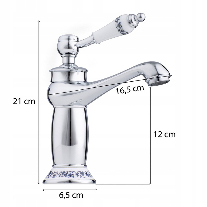 Bateria umywalkowa stojąca retro chrom łazienkowa srebrna kran YOKA HOME