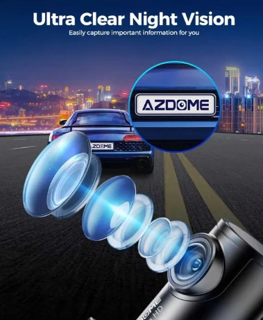 Azdome m300s wideorejestrator 4k uhd przód tył gps głos g-sensor