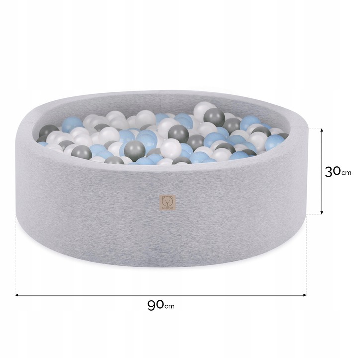 Suchy Basen z Kulkami 90x30 Basen Piankowy Szary Smart 200 piłek MISIOO