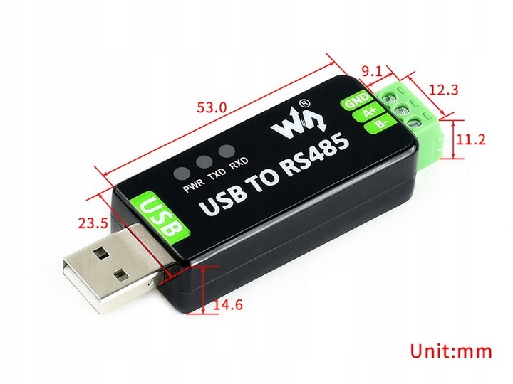 Konwerter przemysłowy USB - RS485 FT232 FTDI