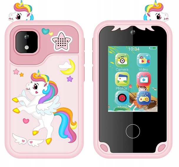 TELEFON DLA dzieci SMARTFON APARAT KAMERA D13 JEDNOROŻEC RÓŻOWY