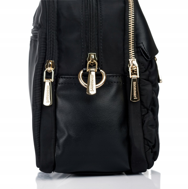 TOREBKA LISTONOSZKA MONNARI PIKOWANA SPORTOWA POJEMNA 3 KOMOROWA Czarny