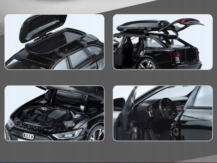 Model Audi RS6 C8 1:32 otwierane drzwi LED dźwięk auto samochód