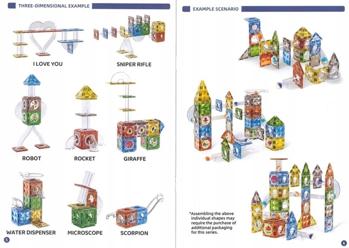 Klocki Magnetyczne Konstrukcyjne Świecące Tor Kulkowy Kulodrom Panele 69 el