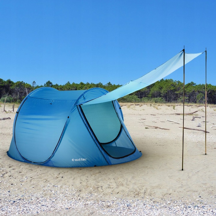 NAMIOT PLAŻOWY SAMOROZKŁADAJĄCY PARAWAN POP UP ZAMYKANY Z DASZKIEM OUTTEC