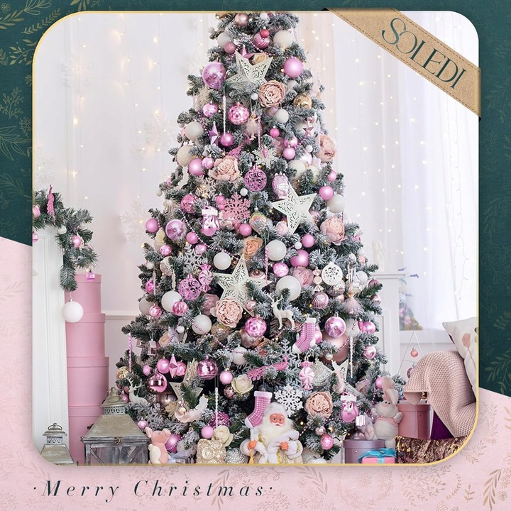 Zestaw bombek choinkowych SOLEDI Zestaw 128 wiszących ozdób choinkowych