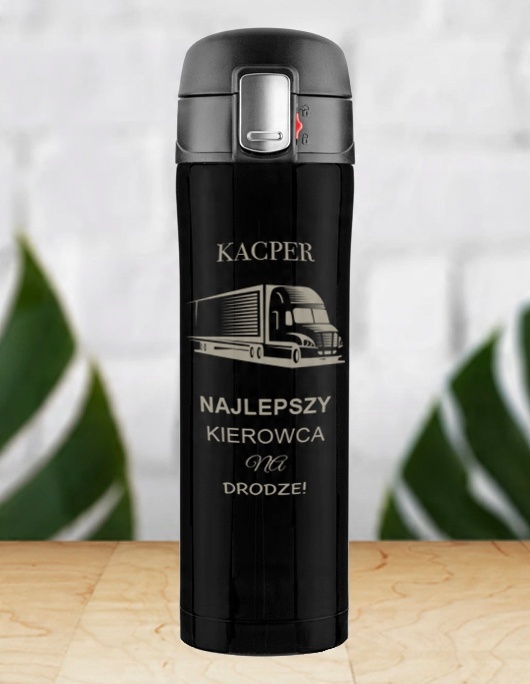 KUBEK TERMICZNY TERMOS NA KAWĘ HERBATĘ DO SAMOCHODU 440 ml PREZENT GRAWER