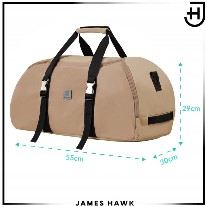 Torba sportowa podróżna damska Plecak 2w1 Treningowa wodoodporna James Hawk