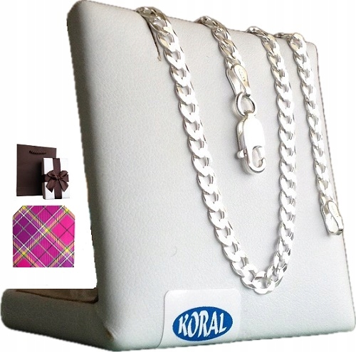 Pancerka Łańcuszek Srebrny Męski Szeroki Naszyjnik (na PREZENT)