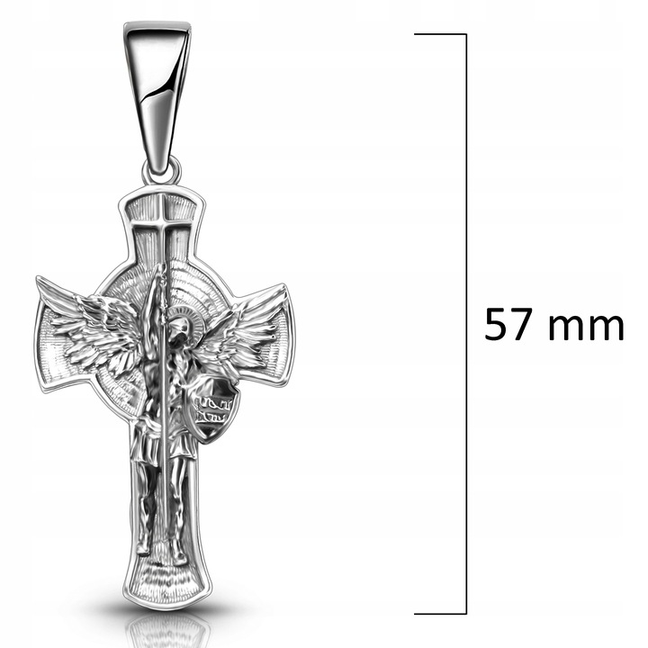 Michał Archanioł zawieszka krzyżyk srebrny męski duży srebro 925