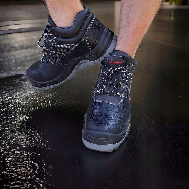 Męskie Robocze Buty Trzewiki Chroniące Palce Lekkie z Noskiem Stalowym S1