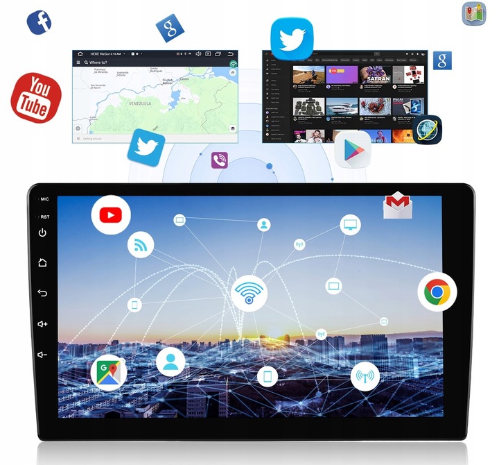 RADIO SAMOCHODOWE 2 DIN 4GB/64GB ANDROID AUTO CARPLAY ANDROID 13 RDSDSP 10"